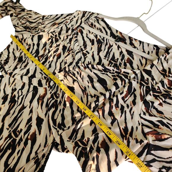 Torrid Womens Maxi Studio Knit Dress Plus Size 2X Watercolor Zebra Print Cutout - Picture 10 of 11